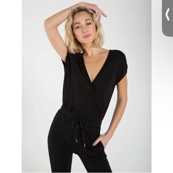 N:PHILANTHROPY | Layne Surplice Drawstring Waist Black Jumpsuit Women’s Size XS - Picture 1 of 13
